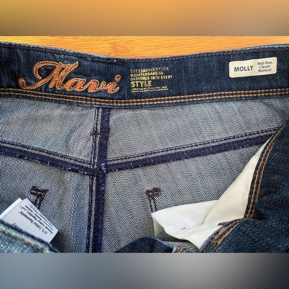 Mavi Molly Mid-Rise Classic Bootcut Denim Jeans Size 28 / 30, Dark Wash - Picture 6 of 11